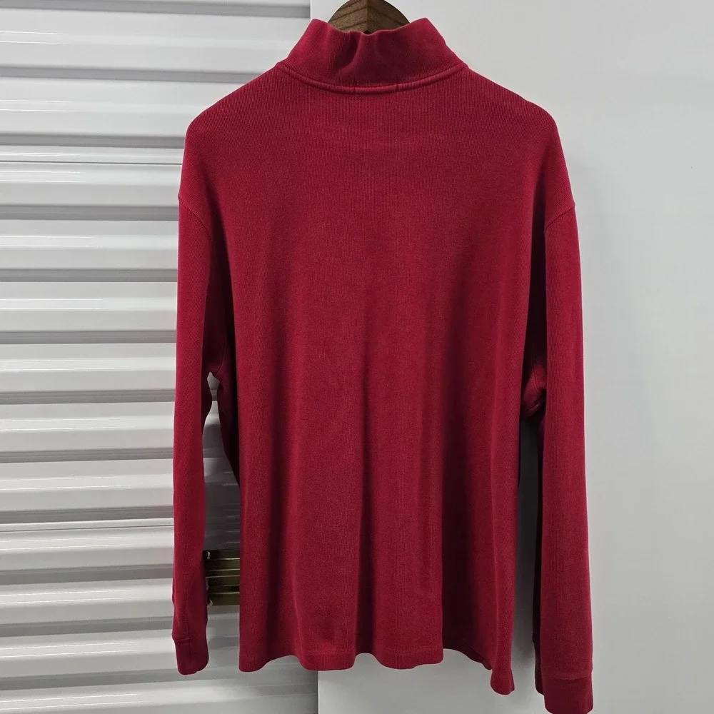 Polo Ralph Lauren XXL Red Quarter Zip Pullover Sweater Pony Cotton Mens